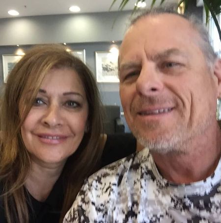 Michael Lamper and his wife, Marina Sirtis, together before Lamper passed away. 